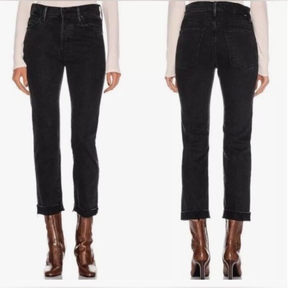 MOTHER Superier Scrapper Cuff Ankle Fray in black Who’s Sorry Now. 29 - Picture 1 of 3